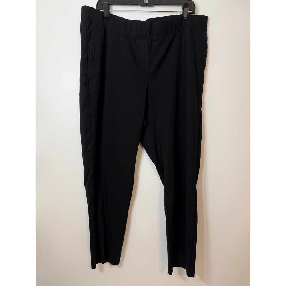 J Jill Black Ponte Slim Leg Pants 2X Plus Pull On High Rise Comfort Stretch Knit